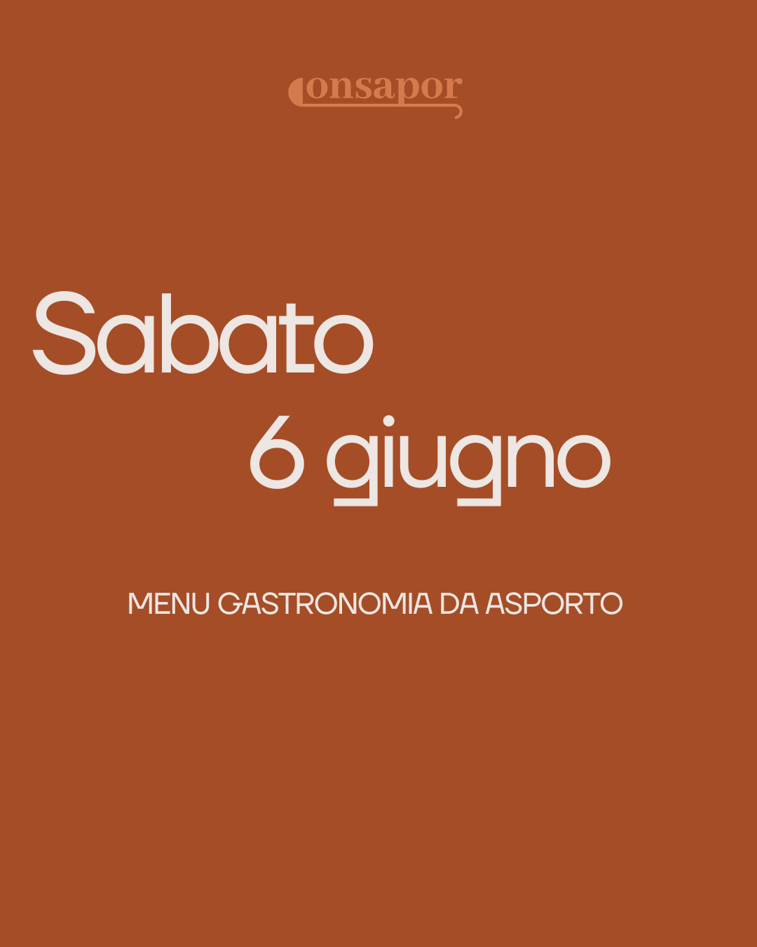 SABATO 6 GIUGNO 2026