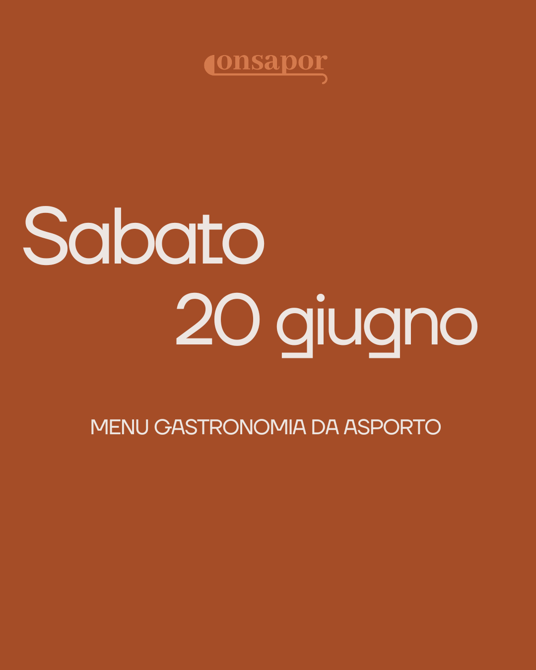 SABATO 20 GIUGNO 2026
