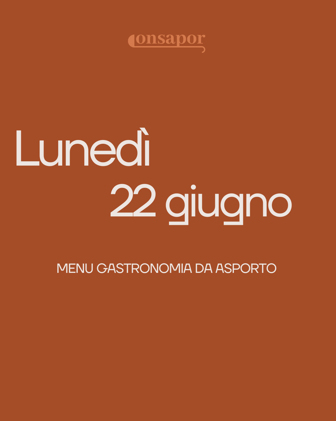 LUNEDì 22 GIUGNO 2026