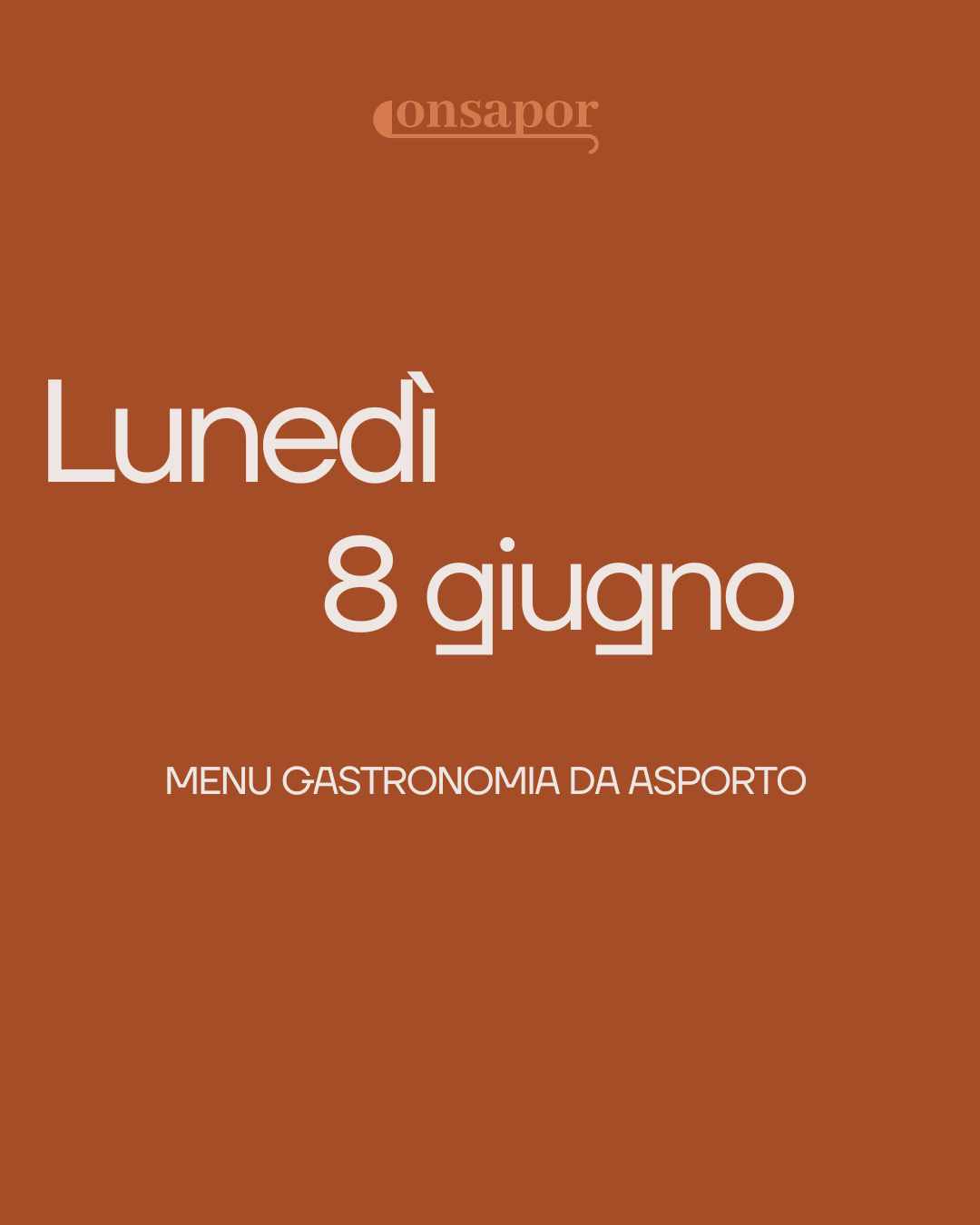 LUNEDì 8 GIUGNO 2026