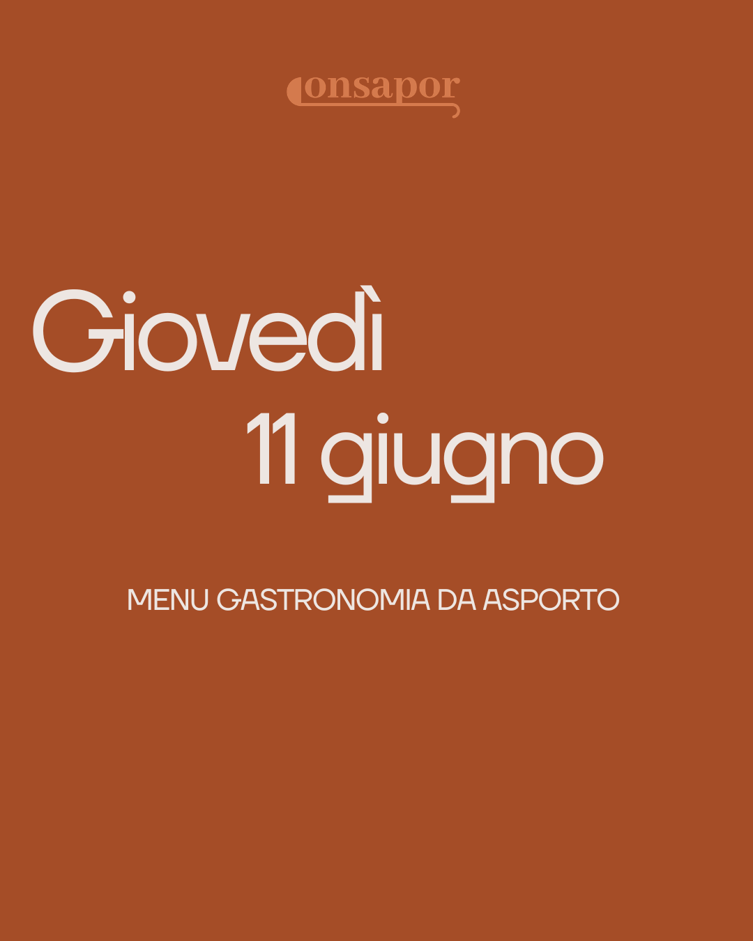 GIOVEDì 11 GIUGNO 2026