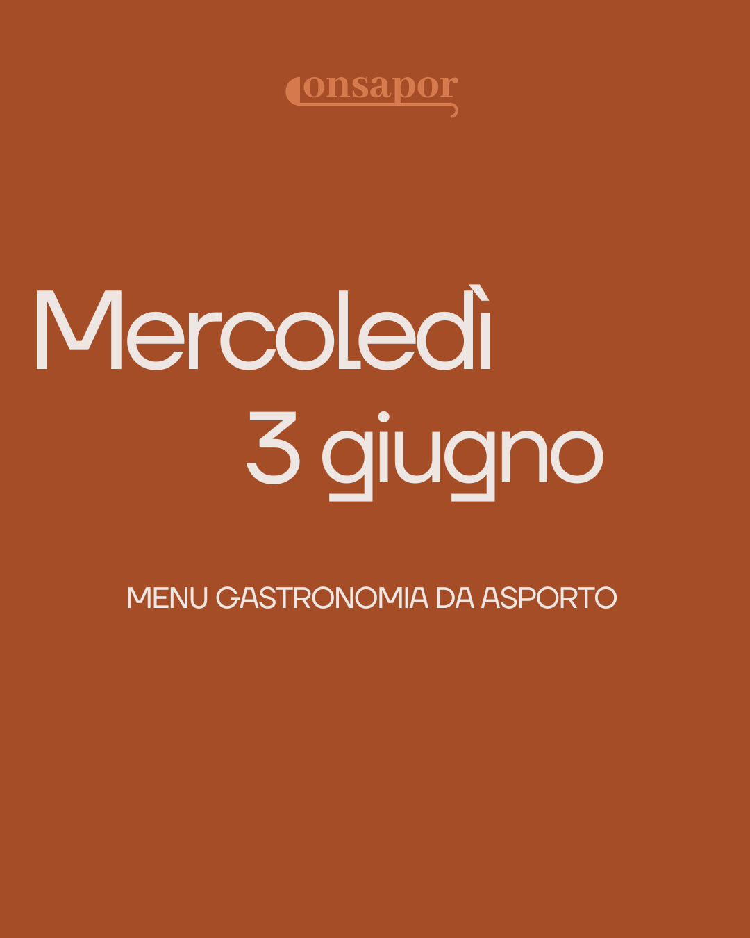 MERCOLEDì 3 GIUGNO 2026